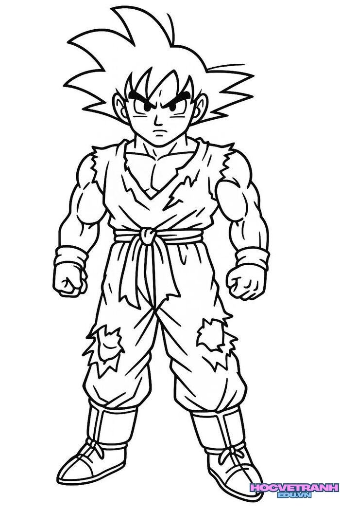 tranh tô màu goku blue phong cách chibi
