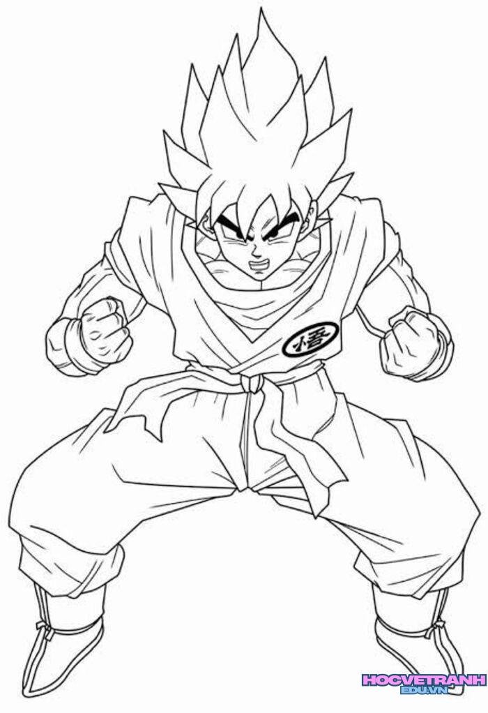 tranh tô màu goku blue sáng tạo