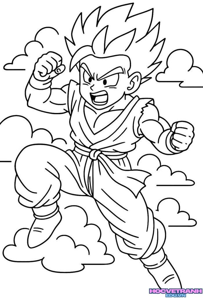 tranh tô màu goku blue siêu saiyan