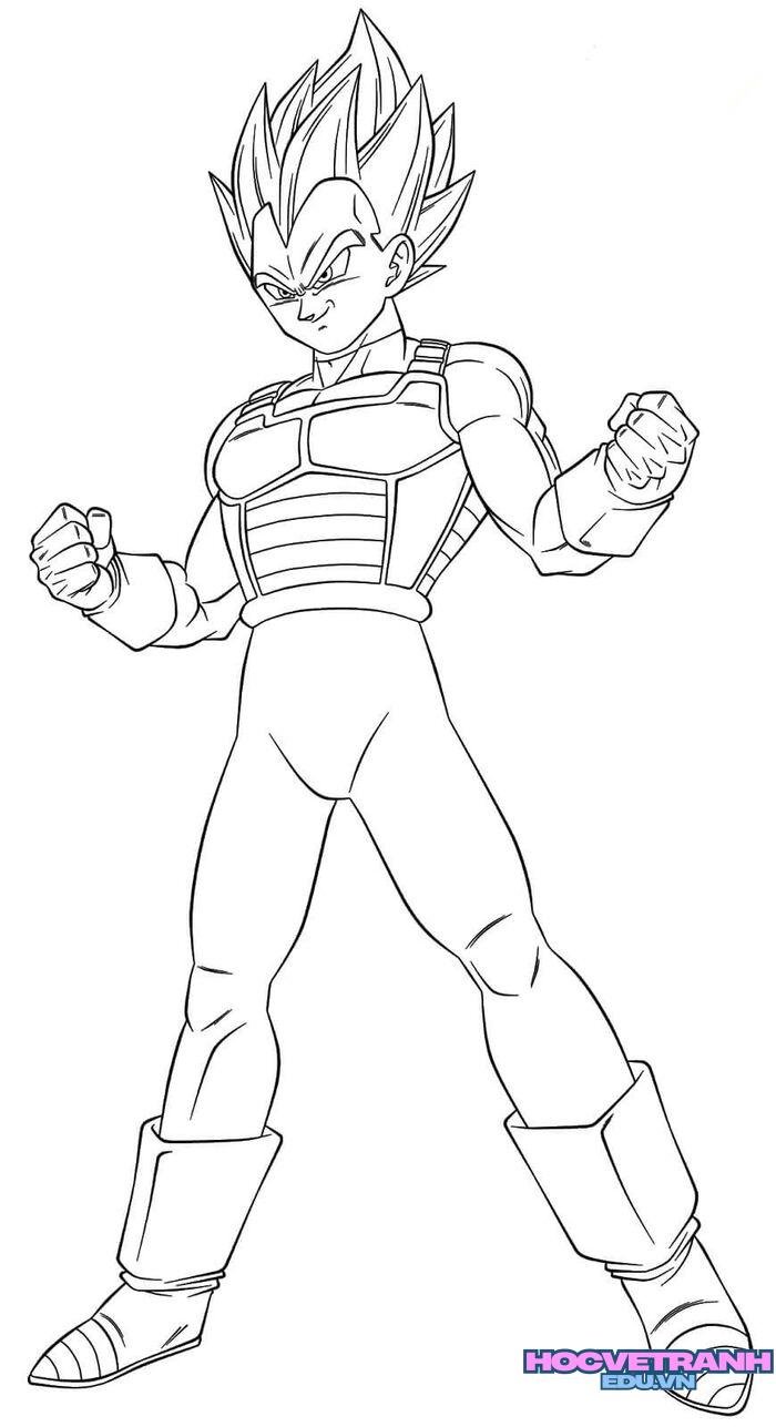 tranh tô màu goku blue tranh tô màu anime