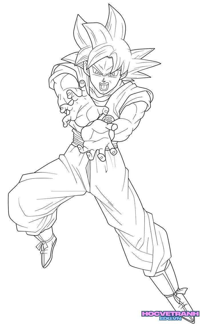 tranh tô màu goku blue