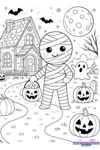 Các mẫu tranh tô màu halloween từ đơn giản đến chi tiết