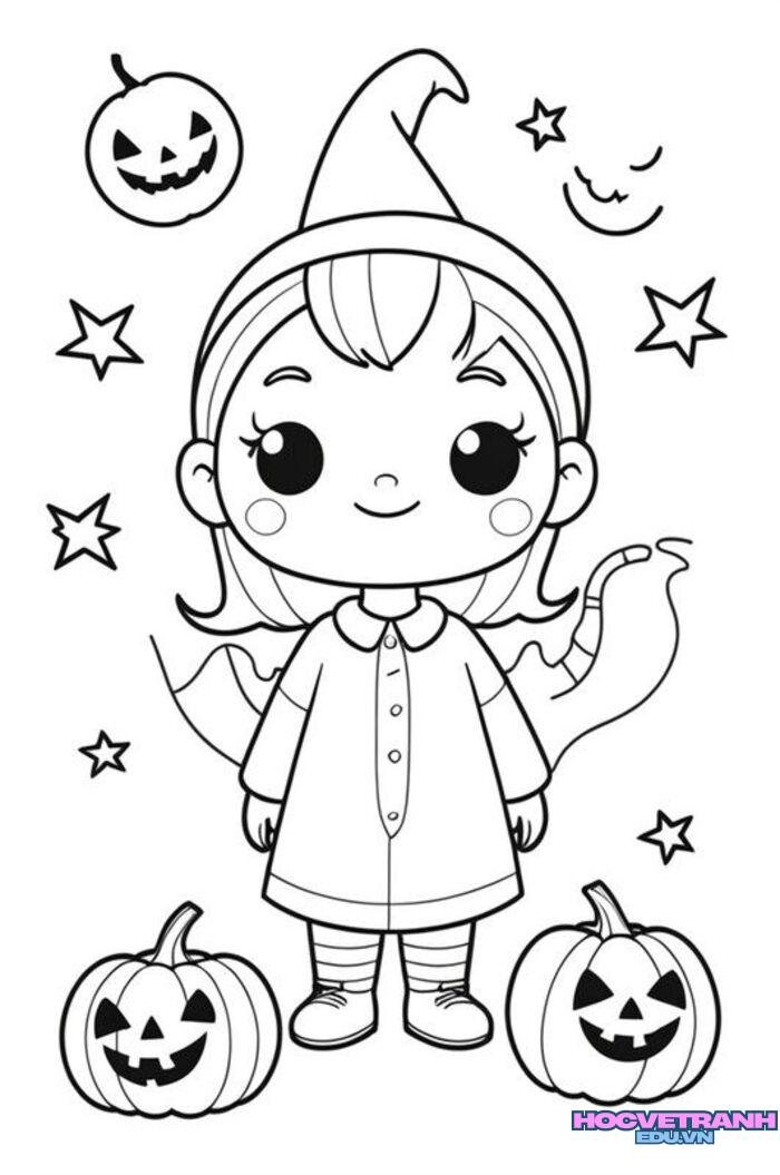 tranh tô màu halloween giáo dục