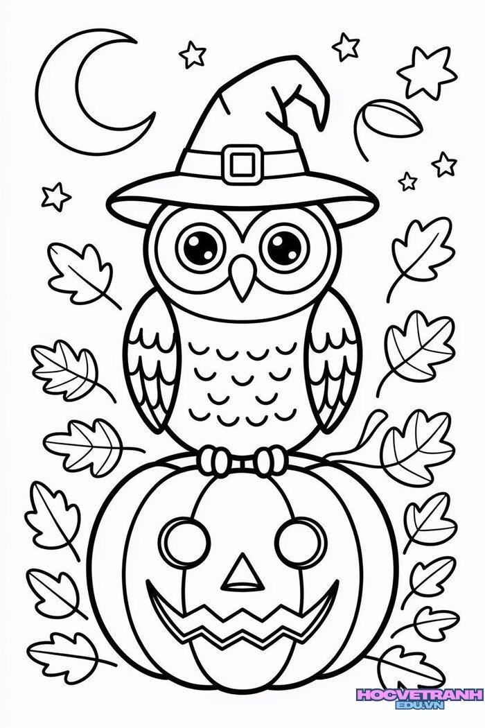tranh tô màu halloween miễn phí