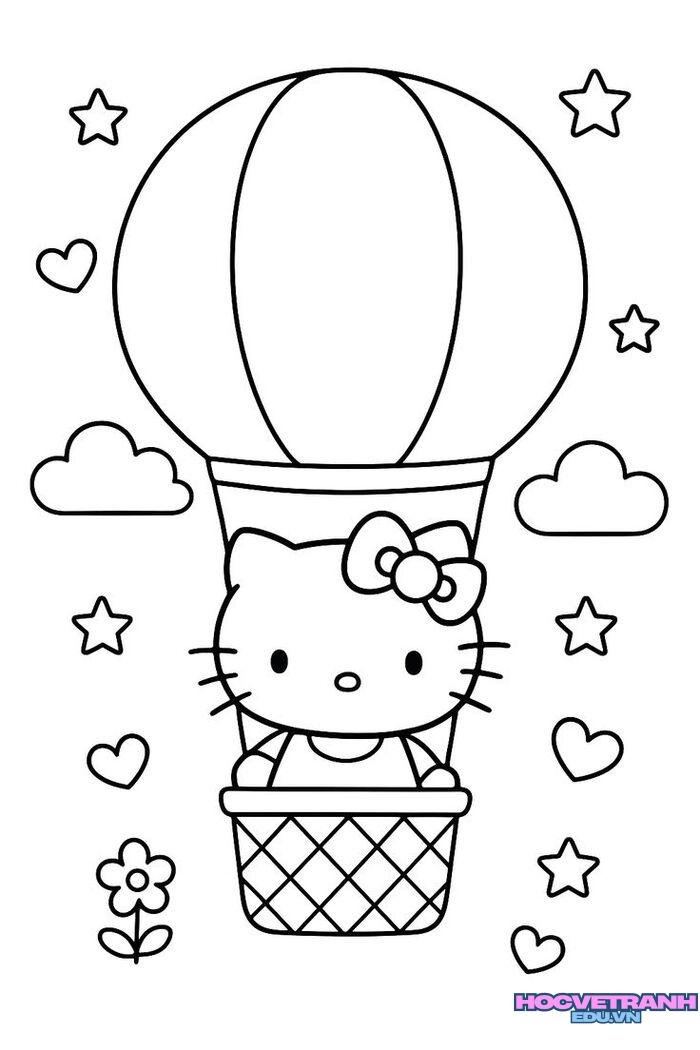 tranh tô màu hello kitty cho bé tập tô