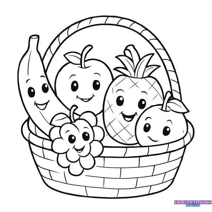 tranh tô màu hoa quả giáo dục