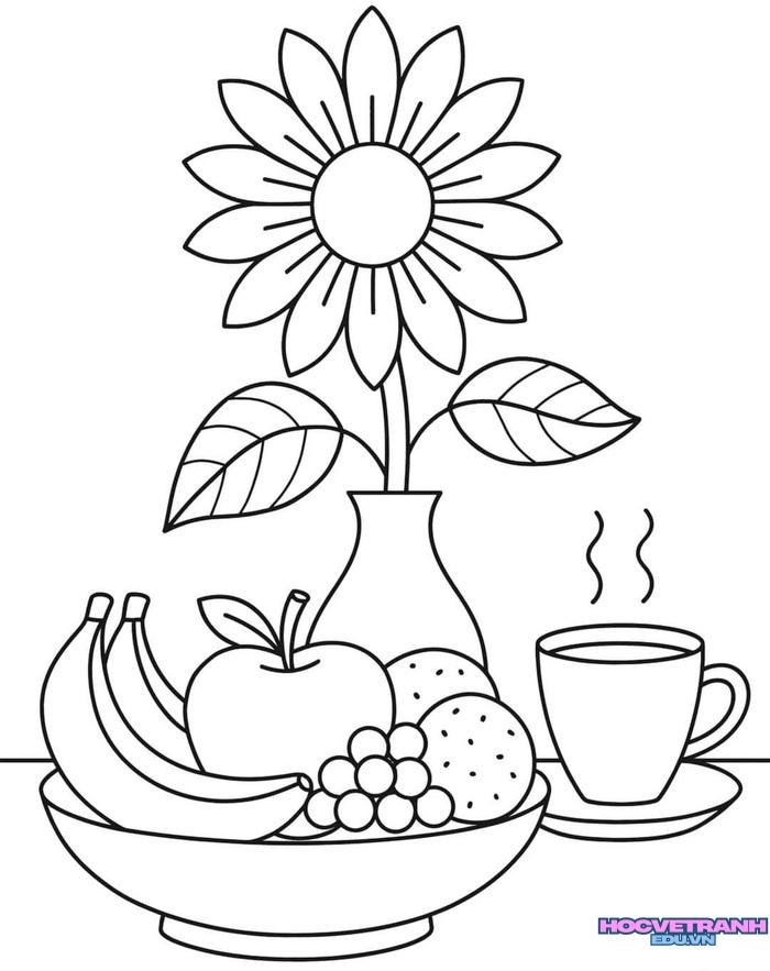 tranh tô màu hoa quả tập tô màu