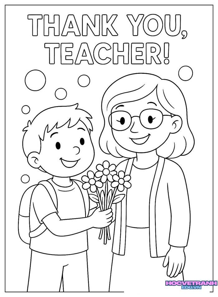 tranh tô màu hoa tặng mẹ cute