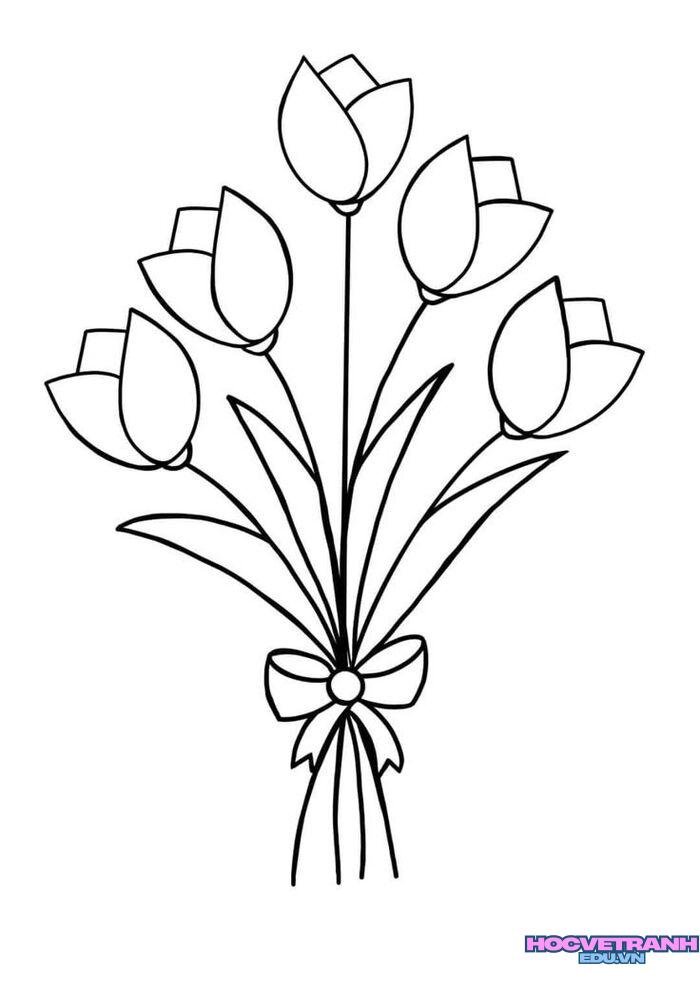 tranh tô màu hoa tulip
