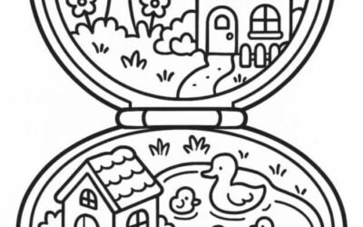 tranh tô màu hoạt hình vui nhộn hộp trang điểm