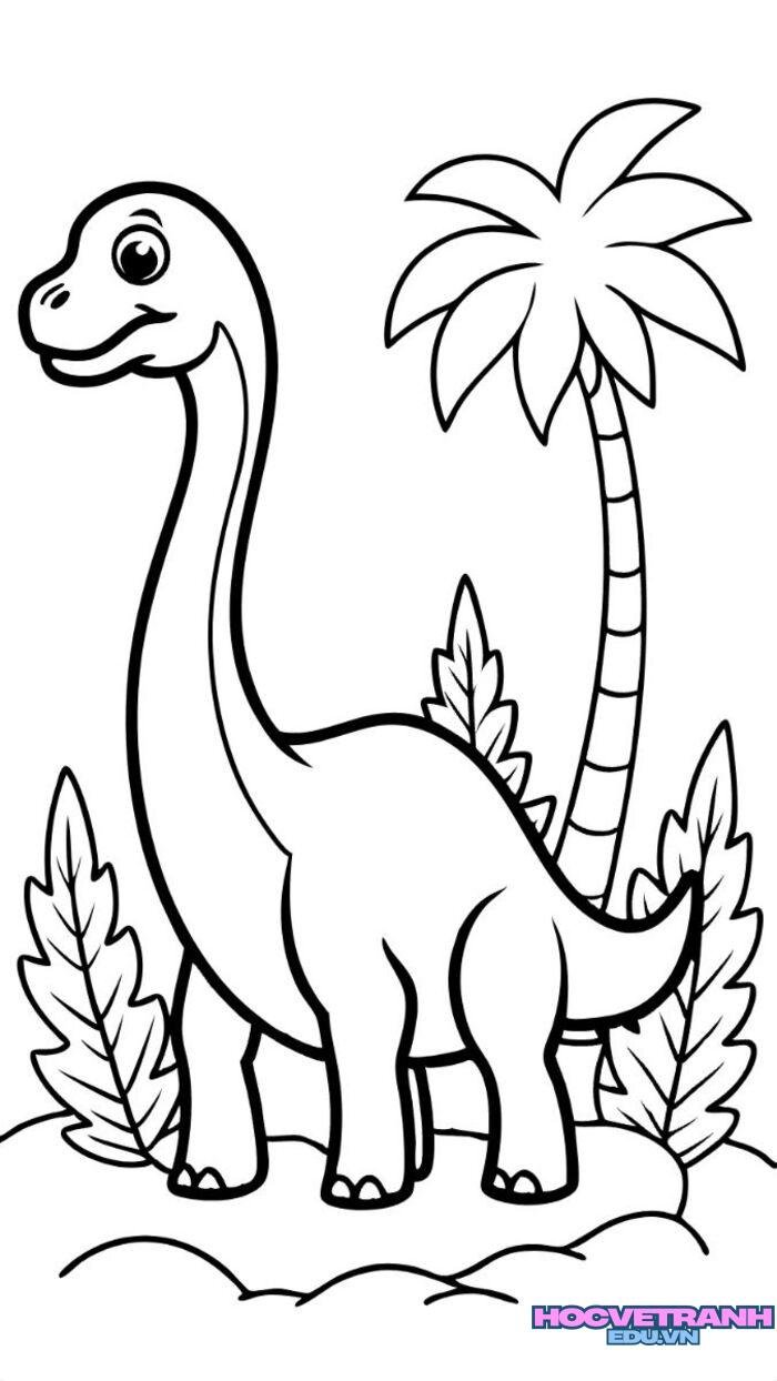tranh tô màu khủng long mầm non