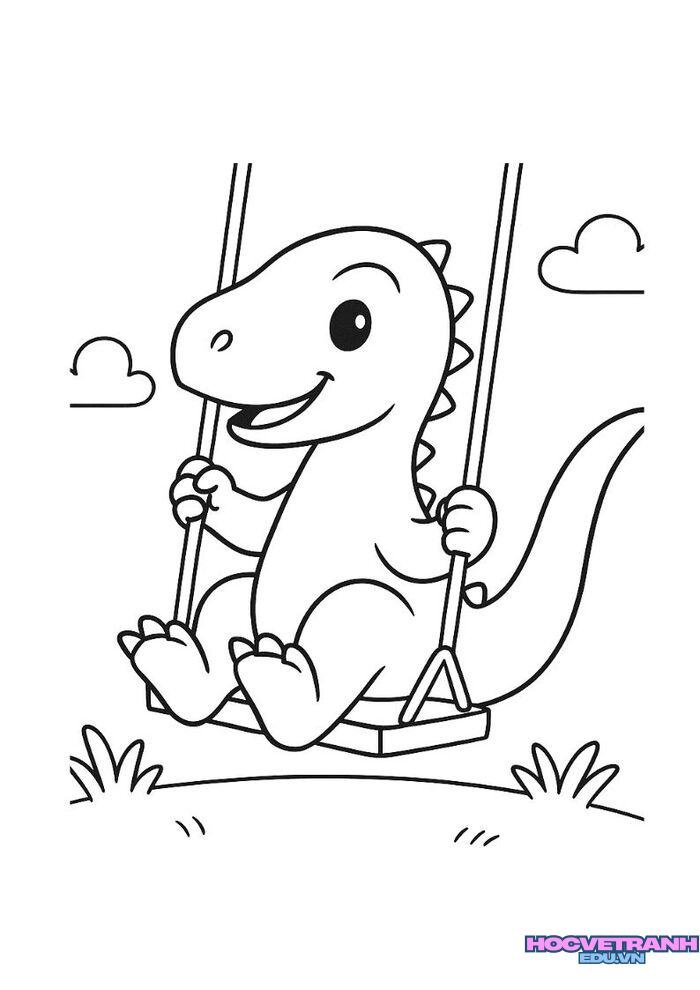 tranh tô màu khủng long miễn phí