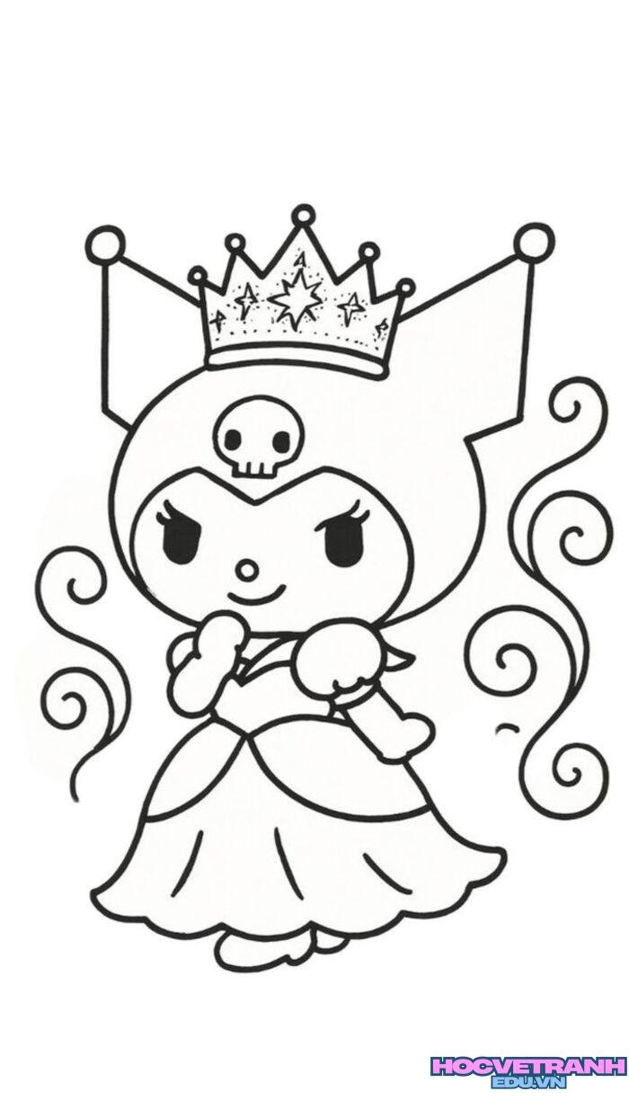 tranh tô màu kuromi chủ đề hoạt hình