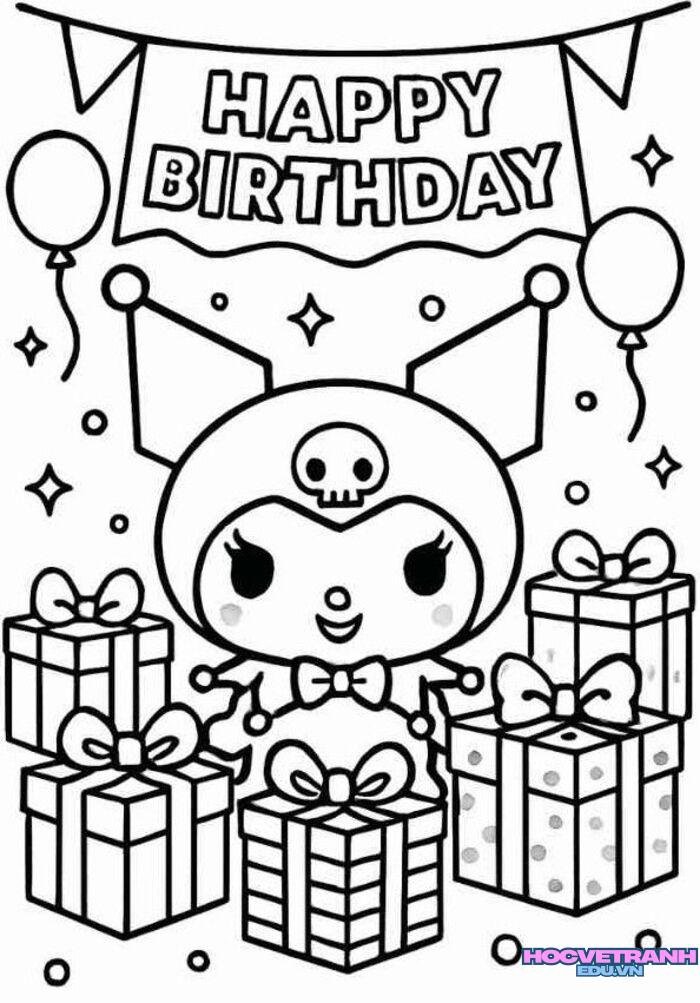 tranh tô màu kuromi cute