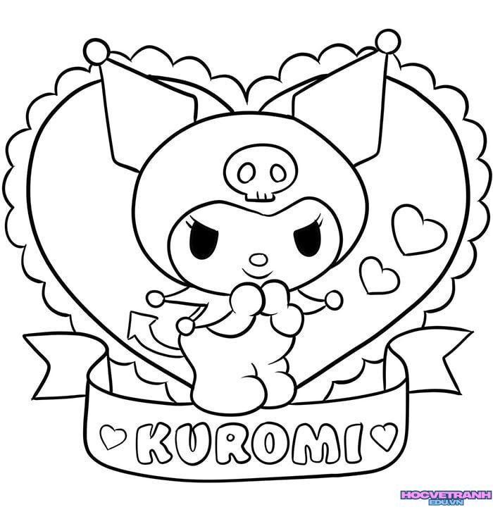 tranh tô màu kuromi giáo dục