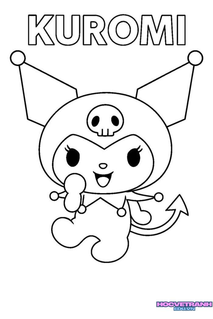 tranh tô màu kuromi khổ a4