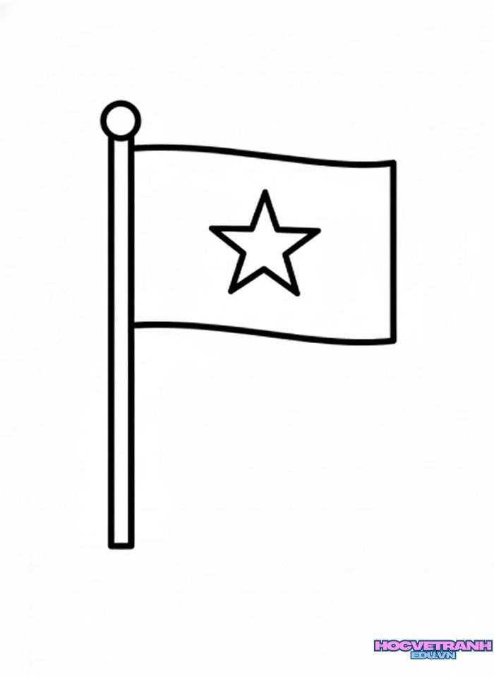 tranh tô màu lá cờ việt nam cho bé tập tô