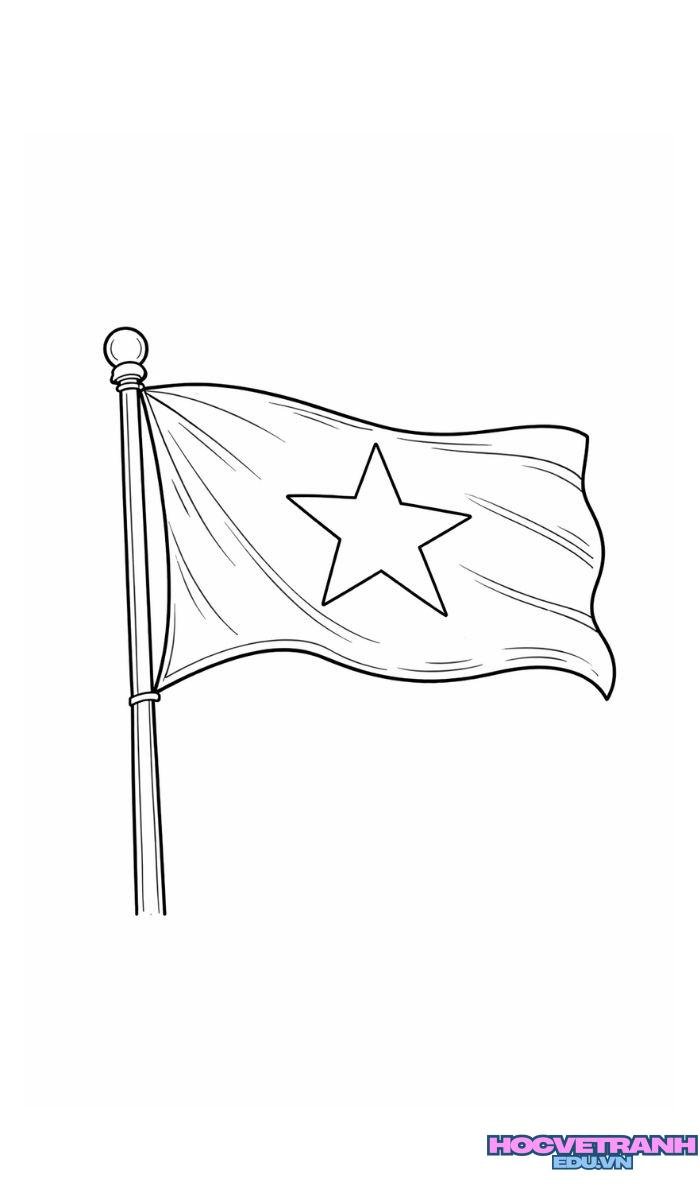 tranh tô màu lá cờ việt nam chủ đề yêu nước
