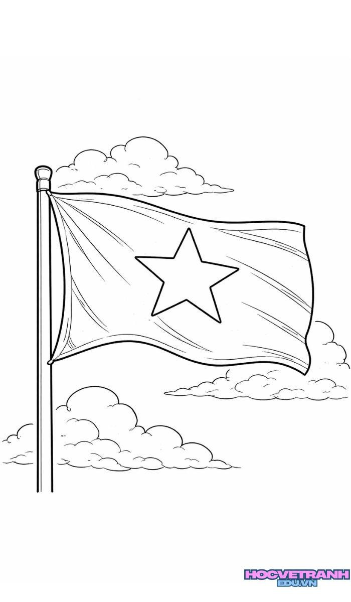 tranh tô màu lá cờ việt nam giáo dục