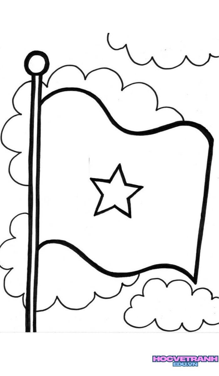 tranh tô màu lá cờ việt nam hình vẽ