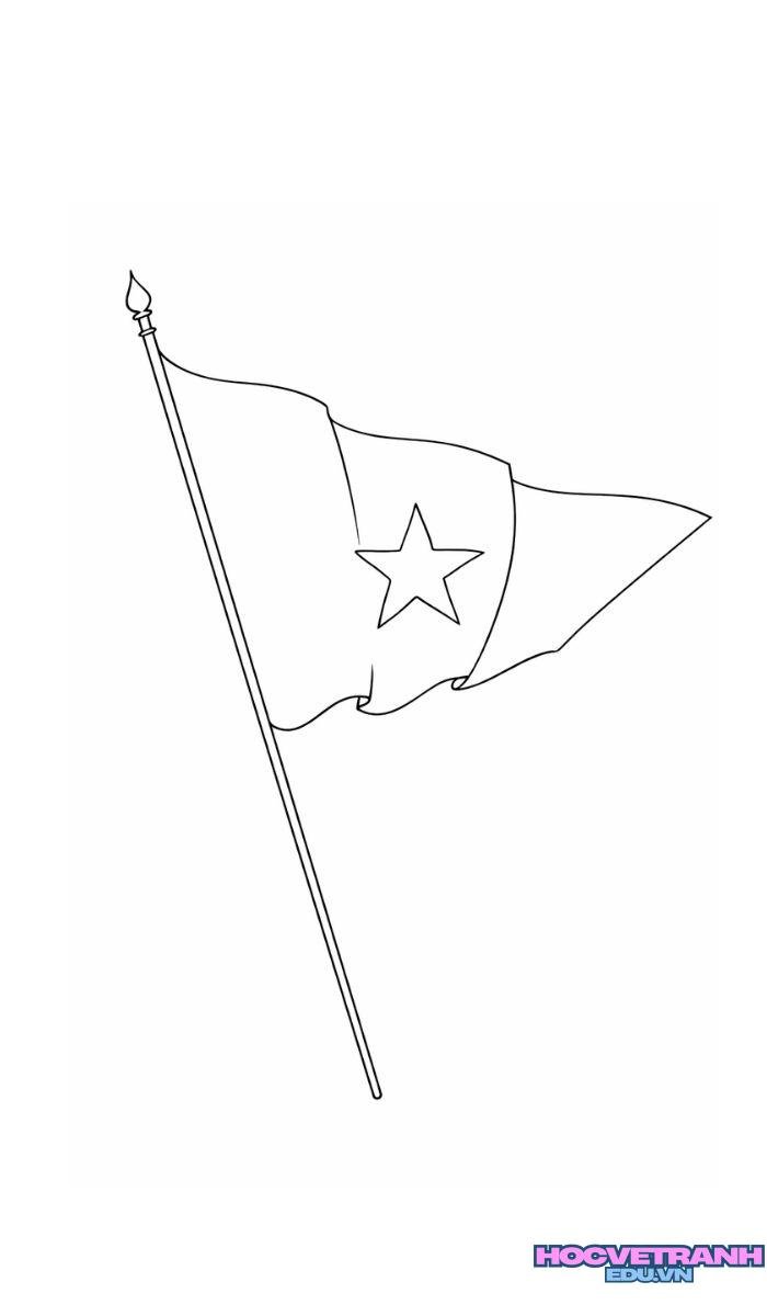 tranh tô màu lá cờ việt nam khổ a4