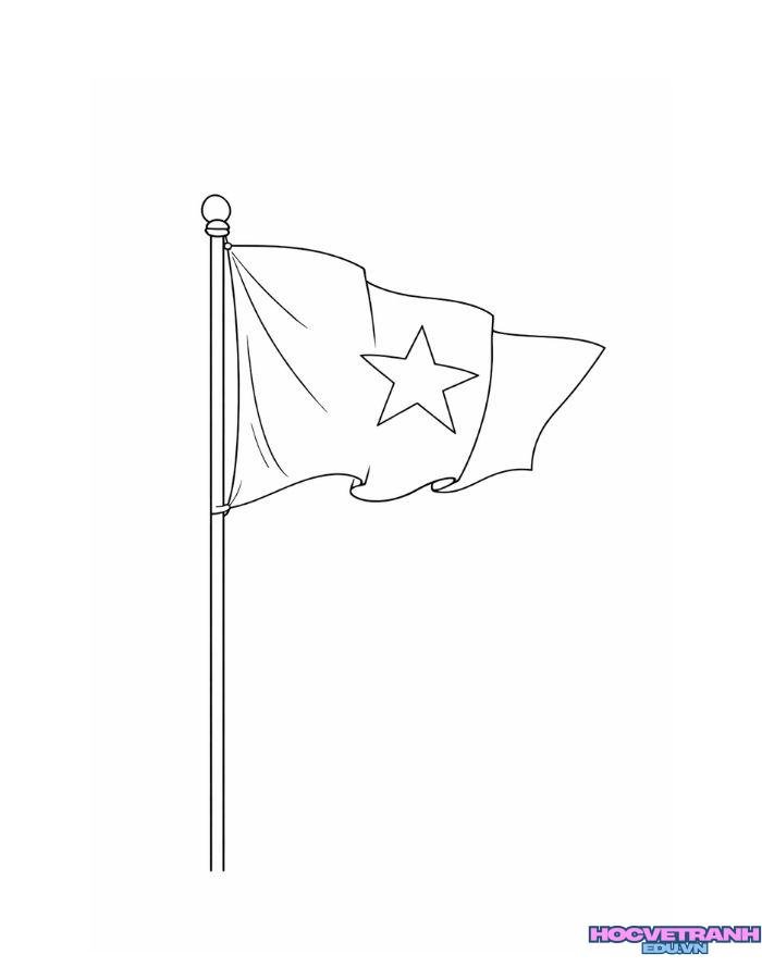 tranh tô màu lá cờ việt nam miễn phí