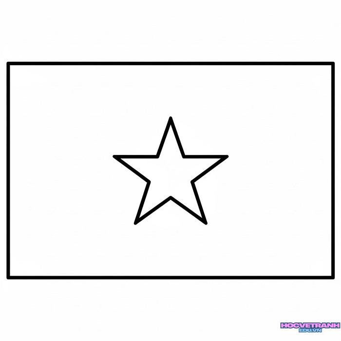 tranh tô màu lá cờ việt nam nét to