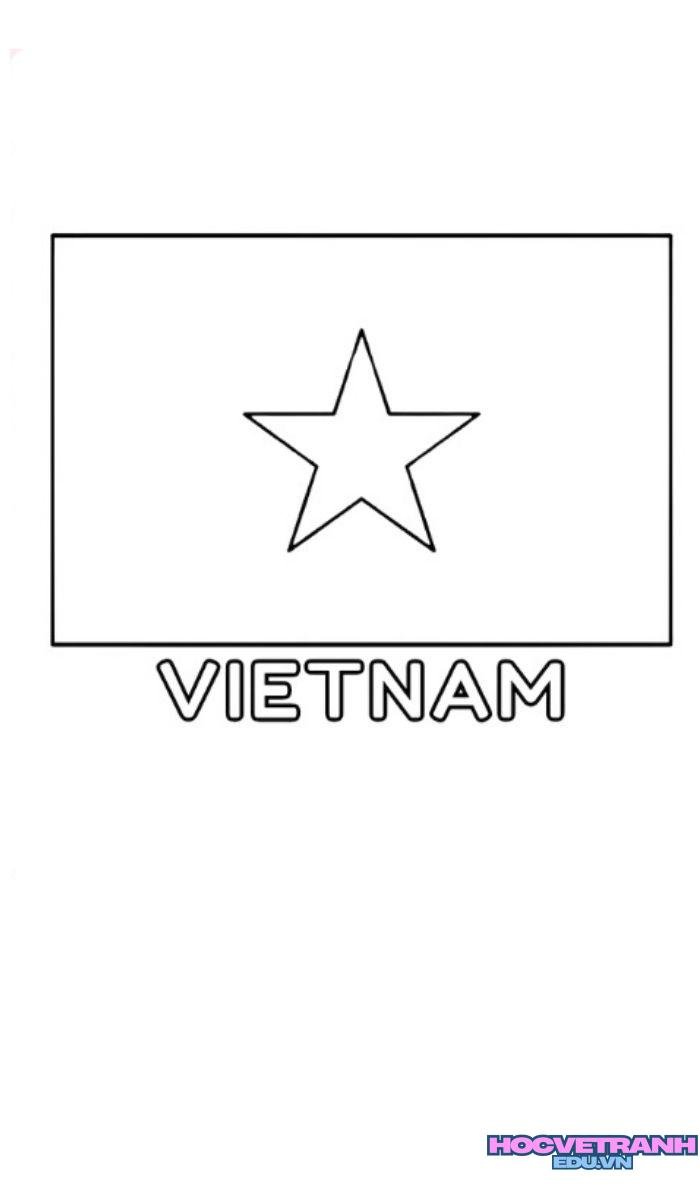 tranh tô màu lá cờ việt nam nhận biết màu sắc