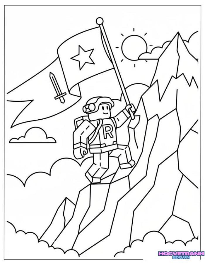 tranh tô màu lá cờ việt nam roblox