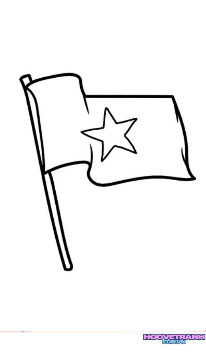 tranh tô màu lá cờ việt nam thiếu nhi