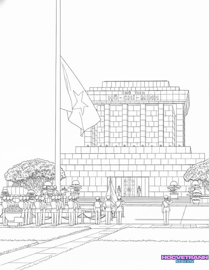 tranh tô màu lăng bác đẹp