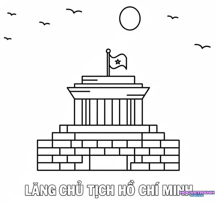 tranh tô màu lăng bác dùng trong trường học