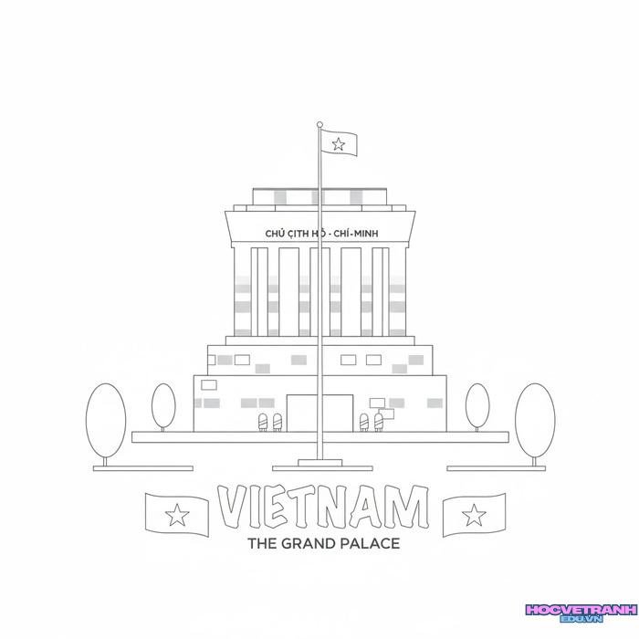 tranh tô màu lăng bác hình vẽ