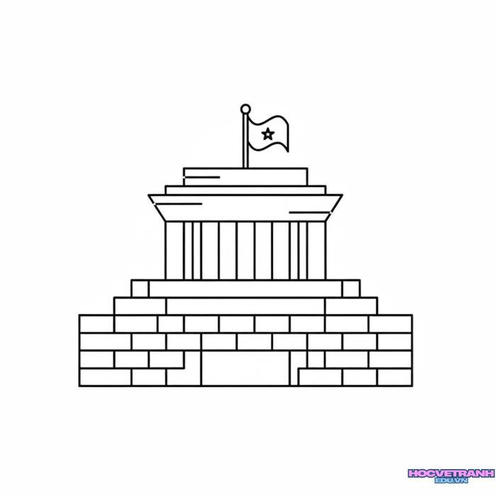 tranh tô màu lăng bác khổ a4