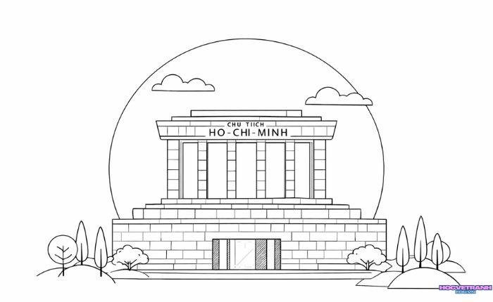 tranh tô màu lăng bác tập tô màu