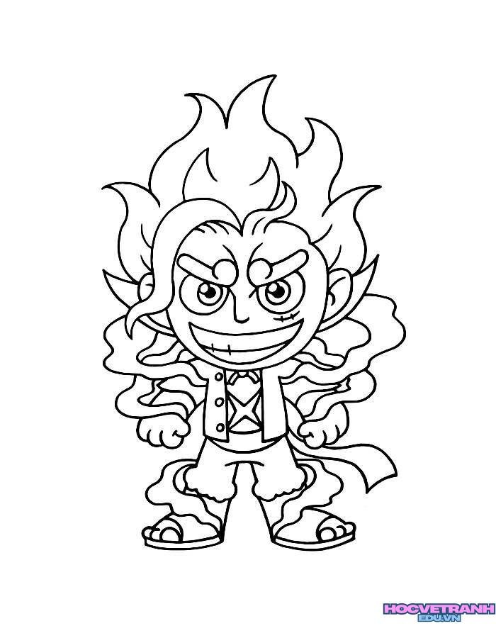 tranh tô màu luffy cho bé trai
