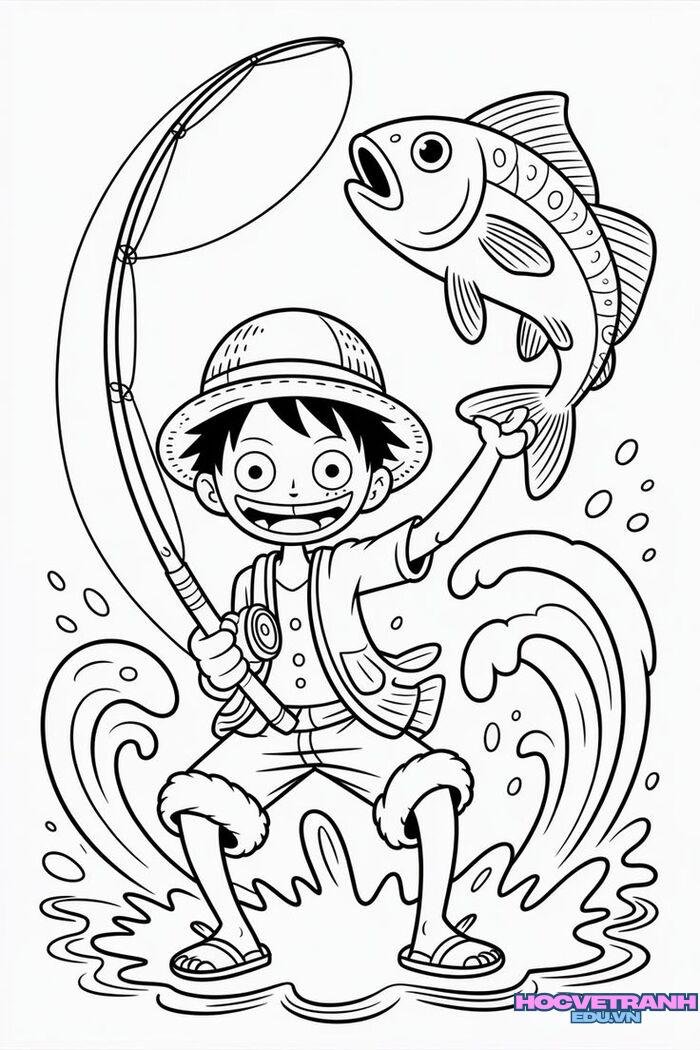 tranh tô màu luffy hình vẽ
