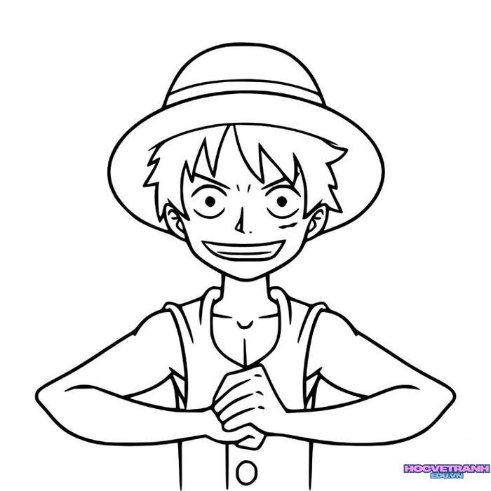 tranh tô màu luffy trang trí