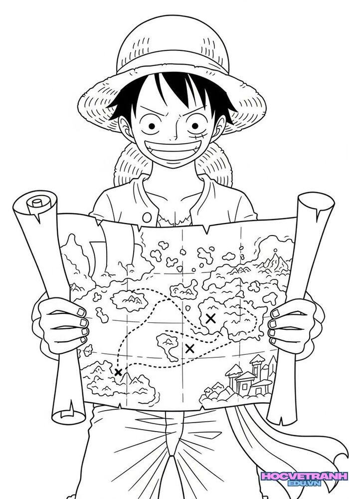 tranh tô màu luffy
