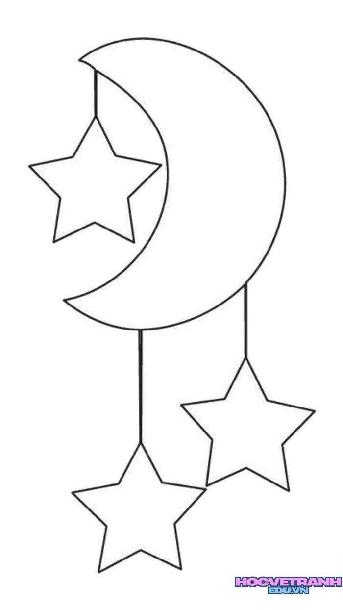 tranh tô màu mặt trăng dễ tô