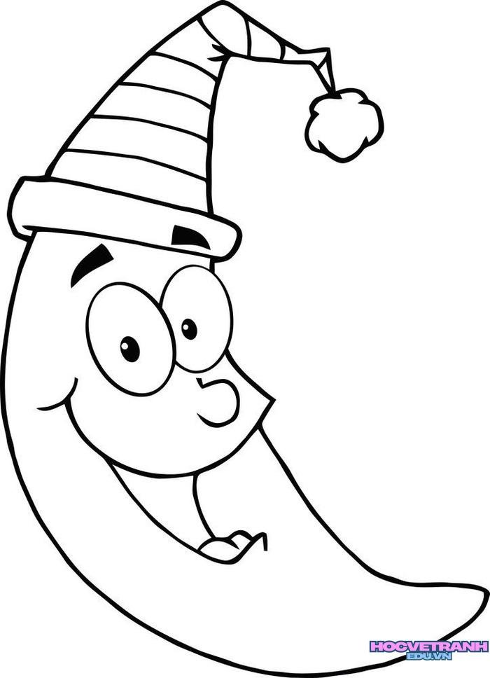 tranh tô màu mặt trăng in đen trắng