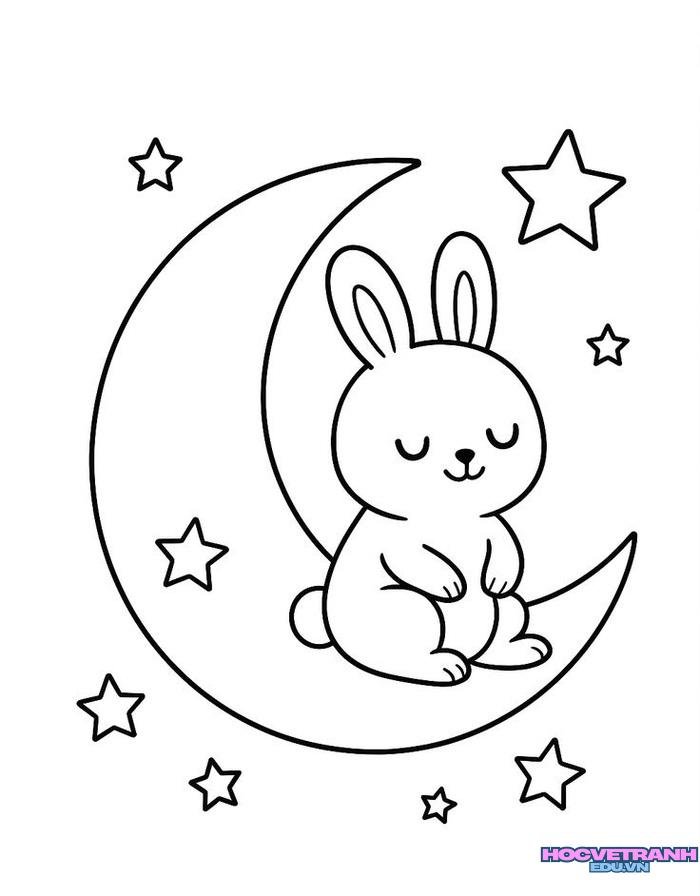 tranh tô màu mặt trăng khám phá khoa học cute