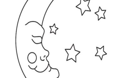 tranh tô màu mặt trăng vui nhộn