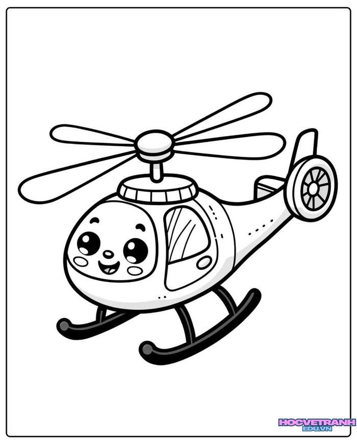 tranh tô màu máy bay hoạt hình