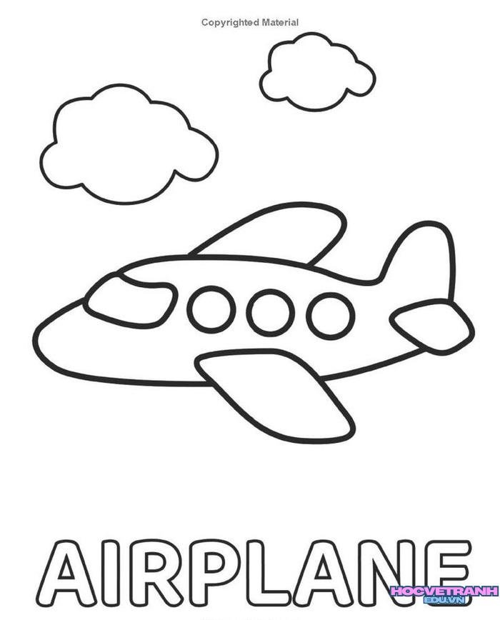 tranh tô màu máy bay nhận biết màu sắc