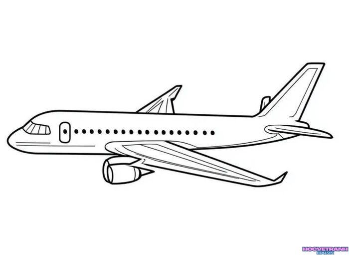 tranh tô màu máy bay phong cách đơn giản đẹp
