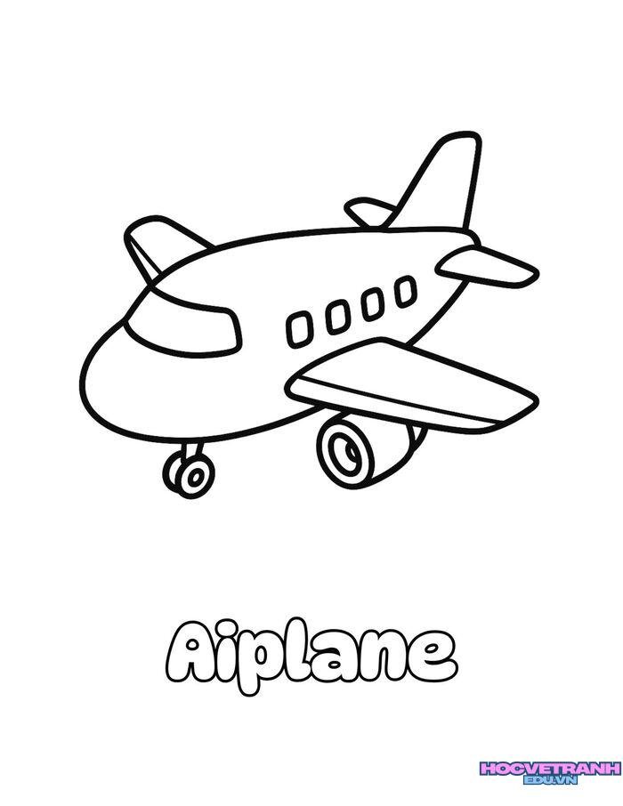 tranh tô màu máy bay phong cách đơn giản