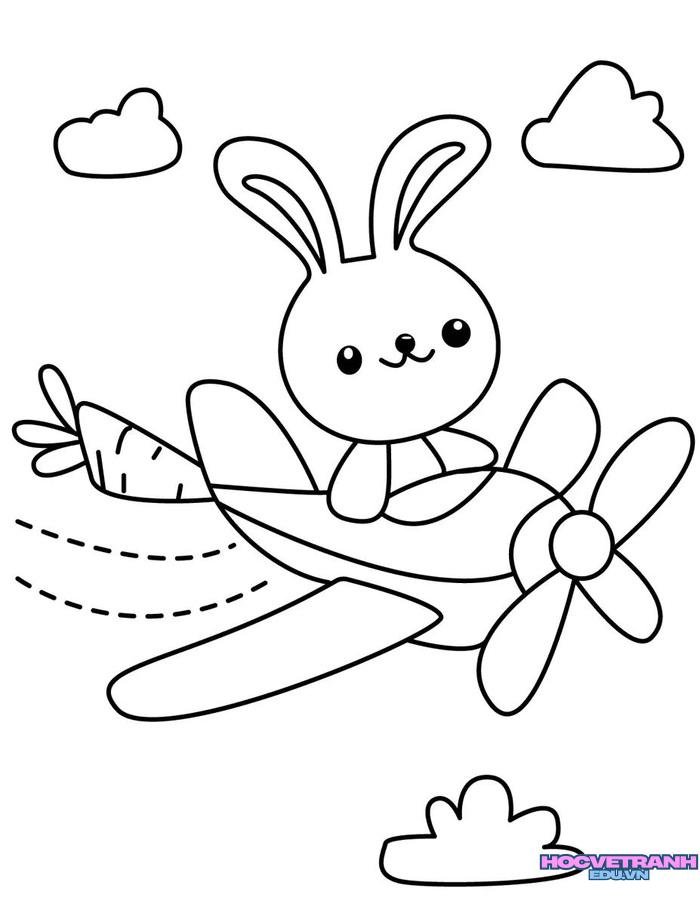 tranh tô màu máy bay vui nhộn