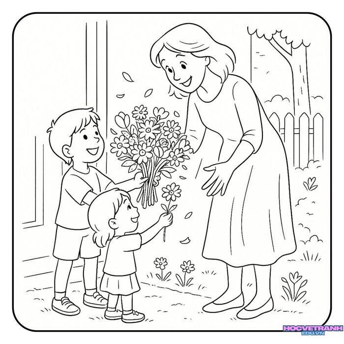 tranh tô màu mẹ miễn phí