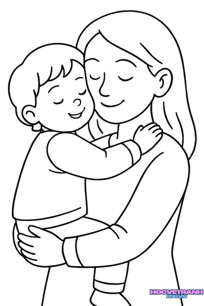 tranh tô màu mẹ trong gia đìn